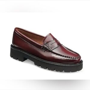 G.H. Bass & Co. Burgundy Leather Lug Sole Penny Loafers